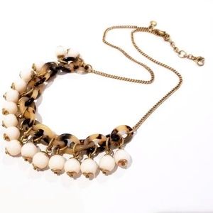 J.CREW TORTOISE SHELL DROP BEADS STATEMENT NECKLACE